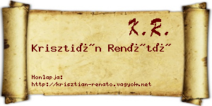 Krisztián Renátó névjegykártya