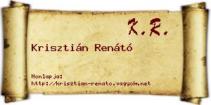 Krisztián Renátó névjegykártya
